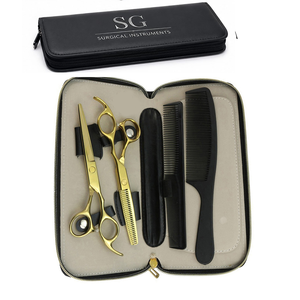 Kit d'outils de coiffure professionnels pour salon de barbier, ciseaux de coiffure à effiler très demandés avec manche en acier inoxydable, type beauté - Product Image 3