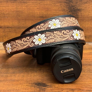 Universal Fashionable Hand Tooled Cowhide <b>Leather</b> <b>Camera</b> Shoulder <b>Strap</b> High Quality Neck <b>Strap</b> for Canons/Nikons/Sonys/Pentaxs - Product Image 4