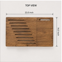 Wooden Laptop Stand Rectangle Custom Size Freestanding Classic Eco-friendly Multifunction Storage Stand for Desk and Living Room