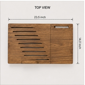 Wooden Laptop Stand Rectangle 14.0 Inch Freestanding <b>Rustic</b> Style Storage Stand for Living Room - Product Image 4