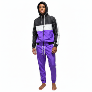 Ensemble survêtement coupe-vent 2 pièces personnalisé pour hommes – Survêtements en nylon unis pour hommes – Fabricants de tenues de sport - Product Image 3