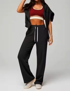 Pantalon cargo en velours côtelé uni personnalisé pour femme, coupe large, idéal pour l'entraînement et le streetwear - Product Image 4