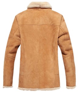 Mens Suede <b>Sherpa</b> Jacket Faux Shearling Fleece <b>Lined</b> Winter Warm Bomber Coat Outerwear Zip Casual Hooded Waterproof Reflective - Product Image 4