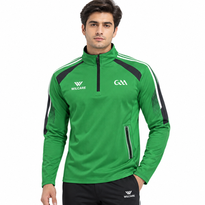 Chaqueta Deportiva WILCARE Verde con Media Cremallera, Logotipo y Tela de Poliéster Transpirable para Deportes de Equipo en Todas las Estaciones, Venta al Por Mayor - Product Image 3