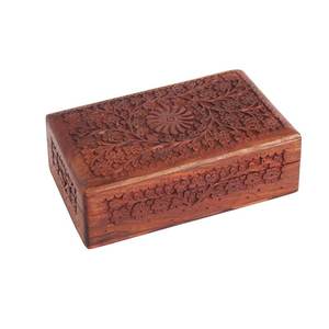 AL MALIK CRAFT Wooden Storage <b>Box</b> Rectangular Gray White <b>Floral</b> Inlay Pattern Jewelry Organizers for Necklace Ring 0-1L Capacity - Product Image 1