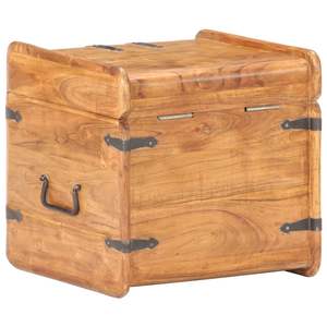 Caja de Madera de Acacia Natural de 15.7 Pulgadas, Diseño Cuadrado Sólido para Gabinetes de Sala de Estar - Product Image 5