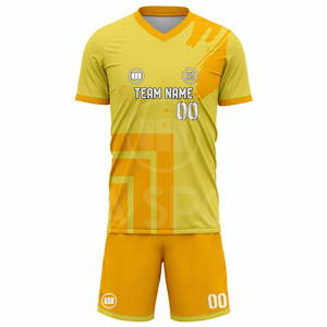 High Quality <b>Soccer</b> Uniform Custom Design Jersey Shorts Set Sublimation Teamwear Half Front Moisture-Wicking Unisex OEM Service - Product Image 2