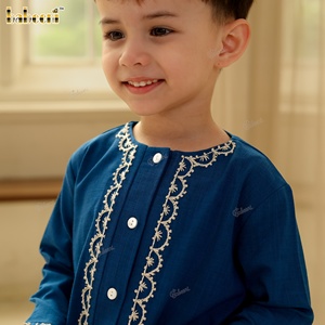 Túnica Islámica Tradicional Modesta para Niños Pequeños, Estilo Casual, Tela de Sarga 100% Algodón, Ignífuga, ODM OEM, Bordado - Product Image 5
