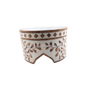 Support de gâteau en bois fabriqué à la main de meilleure qualité nouveauté outil en résine de haute qualité incrustation de nacre pour gâteau de mariage d'anniversaire - Product Image 5