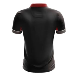 Black Red <b>White</b> <b>Cricket</b> Jersey for Men Polo Collar Team Sports Shirt Lightweight Athletic Uniform Breathable Game Practice - Product Image 2