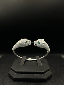 Venta al por mayor de lujo marca Pantera pulsera leopardo pulseras conjunto de joyas con moissanita diamante pulsera de plata - Product Image 4