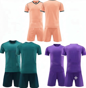 DROGEN EXPORT Ensemble de maillots de football pour enfants personnalisés Tissu en maille Spandex/Polyester Imprimé numériquement Col rond Manches courtes Élastique - Product Image 1