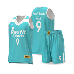 Nouvel arrivage : Ensemble maillot de basketball Rexfit jaune, col en V, sans manches, sublimé, anti-humidité, unisexe adulte 9 - Product Image 3