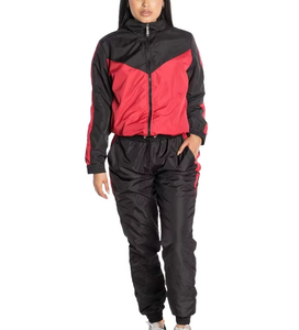 Chándal Deportivo para Mujer, Color Negro y Rojo, Cierre de Cremallera, Manga Larga, Corte Regular, Transpirable, Estilo Deportivo, Ropa de Otoño - Product Image 5