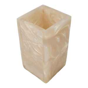 Modern Marble Look Resin <b>Bathroom</b> <b>Set</b> Soap <b>Dispenser</b> Toothbrush Holder With Tray Rectangle Shape Easy To Clean - Product Image 2