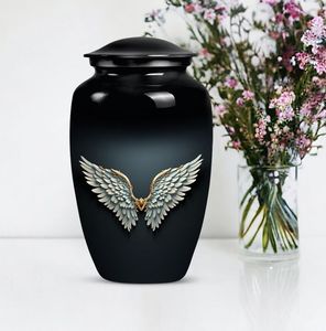 Urne funéraire en métal poli pour cendres humaines taille adulte - Urne de crémation à finition miroir haute brillance - Vase commémoratif brillant pour service funéraire - Product Image 6