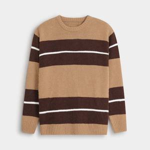 Suéter Clásico de Cuello Redondo ODM/OEM, Suéter de Punto con Rayas Horizontales, Suéter Masculino de Manga Larga, Ropa Casual de Otoño e Invierno - Product Image 1