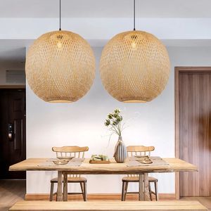 Natural Bamboo Pendant Light Handcrafted Ceiling Fixture for <b>Indoor</b> Residential and Commercial <b>Lighting</b> - Product Image 2