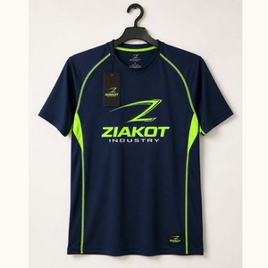 T-shirt de performance personnalisé vert néon marine pour l'industrie Ziakot en gros - Product Image 1