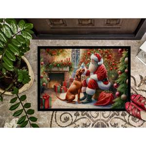 Nouveau Paillasson Vizsla Père Noël Paillasson Antidérapant Lavable Low Pile 18H X 27W Tapis d'entrée intérieur et extérieur Tapis de porte d'entrée - Product Image 3