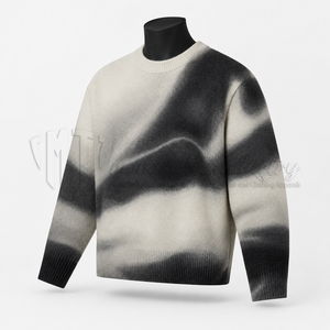 Pull en maille oversize dégradé pour homme, col rond, style streetwear, vente en gros - Product Image 3