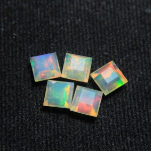 Ópalo natural cuadrado con corte escalonado, piedra preciosa de 6 mm, calidad súper fina, juego de colores, ópalo multicolor para joyería - Product Image 2