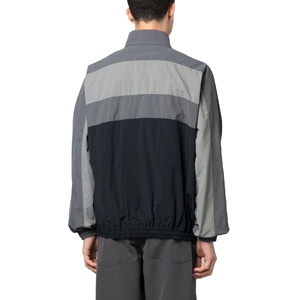 OEM Manufacturer Plus Size Breathable Nylon Windbreaker <b>Jacket</b> Custom Woven Fabric Fur Street Wear Color Block Embroidery <b>Men</b> - Product Image 3