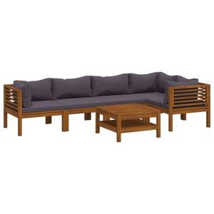 Conjunto de Muebles de Jardín de Madera de Acacia Sólida, Color Gris Oscuro con Acabado en Madera Natural, Tamaño Mediano - Product Image 2