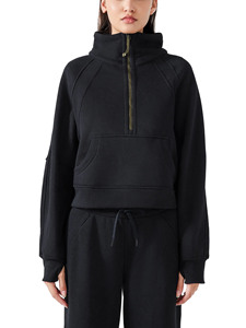 Nouveau sweat-shirt à capuche noir pour femme, design personnalisé, haute qualité, col montant, coupe régulière, tricoté, style décontracté automne - Product Image 5
