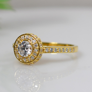 Natural Round Shape <b>Ring</b> Set with <b>Cubic</b> <b>Zirconia</b> Accents 925 Sterling Silver <b>Wedding</b> Engagement <b>Ring</b> Set for Women - Product Image 3