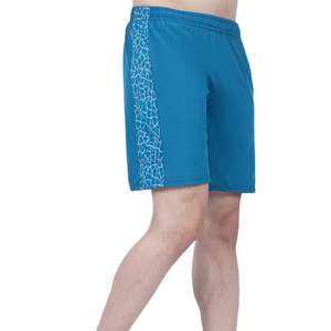 กางเกงขาสั้นออกกำลังกายสีฟ้าสดใสสำหรับผู้ชาย ยืดหยุ่นสูง เหมาะสำหรับวิ่ง ออกกำลังกาย เล่นกีฬา ชุดฟิตเนส - Product Image 4