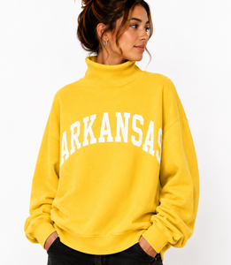 Suéter Oversize de Cuello Alto para Mujer con Logotipo Personalizado, de Felpa de Algodón Suave Lavado, de Alta Calidad, Manga Larga, para Otoño e Invierno - Product Image 3