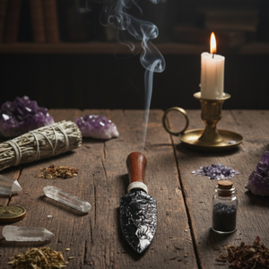 Daga de Cristal de Obsidiana Negra de 10 Pulgadas - Athame de Vidrio Volcánico Natural - Cuchillo Ritual de Sanación Espiritual - Coleccionable al por Mayor - Product Image 6