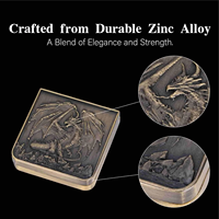 Ensemble de dés métalliques pliables Sliver 7 en 1 Dragon Spinner DND, format de poche, durable, avec une gamme complète de D4 et D20, excellent cadeau pour les amateurs de TTRPG