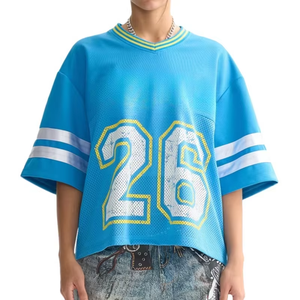 Camiseta Deportiva Oversize de Fútbol Americano, Estilo Cropped, para Hip Hop, Transpirable - Product Image 6