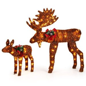 LED Christmas Lights Set 2-Piece Lit Moose Decoration - Product Image 1