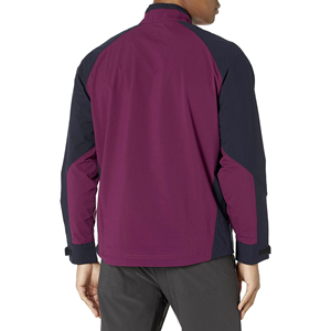 Veste de randonnée d'hiver pour homme, doublure softshell, couleur marine et violet contrasté, col rond, manches raglan, coupe classique, coupe régulière, coupe-vent, résistante à l'eau - Product Image 2