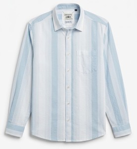 Camisa Casual de Hombre Enovate Logan a Cuadros, Doble Botonadura, Manga Larga, Cuello Clásico, Transpirable, Lino/Algodón Popelín - Product Image 1