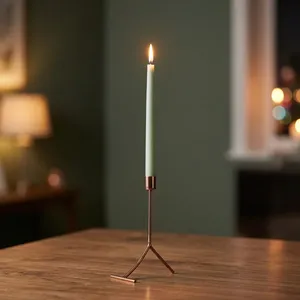 Portavelas Metálico Dorado, Elegante Soporte para Velas de Metal para Sala de Estar, Oficina, Mesa y Decoración de Hogar de Lujo - Product Image 6