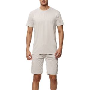 Ensembles d'été pour hommes : Tenue tendance et écologique, ensemble short et t-shirt assorti, léger, respirant, en coton tricoté - Product Image 1