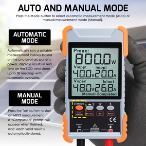 Compteur de puissance solaire MPPT haute précision 2000W, multimètre pour panneau photovoltaïque 3V-90V 40A avec écran LCD et batterie rechargeable 1250mAh - Product Image 4