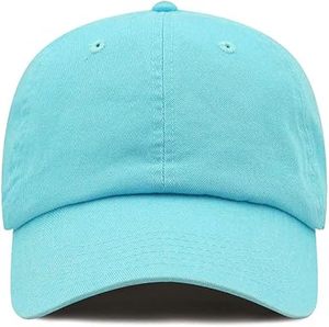 <b>Light</b> Blue 6-Panel Baseball Cap Adjustable Fitted Unisex Casual <b>Hat</b> 100% Cotton Solid Colour Adult Size - Product Image 1