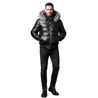Veste bomber en cuir d'agneau véritable de haute qualité pour homme Glory Custom, taille plus, fermeture éclair, écologique, vintage, manteau d'hiver