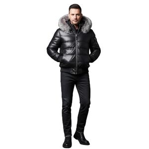 Chaqueta de Cuero de Oveja Genuina de Alta Calidad para Hombre, Estilo Bomber, Talla Grande, con Cierre, Ecológica, Vintage, para Invierno, Marca Glory Custom - Product Image 1