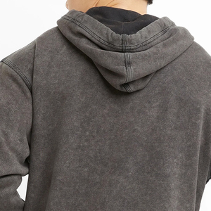 เสื้อฮู้ดดี้แบบย้อมสีเอซิดวอช ผ้าฝ้ายฟลีซ 100% ทรงหลวม ไหล่ตก ยูนิเซ็กส์ แฟชั่นฤดูหนาว เสื้อฮู้ดดี้ผ้าฝ้ายฟลีซแบบซักล้าง ทรงปกติ สั่งทำได้ - Product Image 4