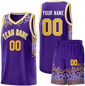 Conjunto de Camiseta de Baloncesto Personalizada con Impresión por Transferencia de Calor, Poliéster/Algodón, Nombre del Equipo, Número 00, Malla Transpirable, Cintura Elástica, Sin Mangas - Product Image 2