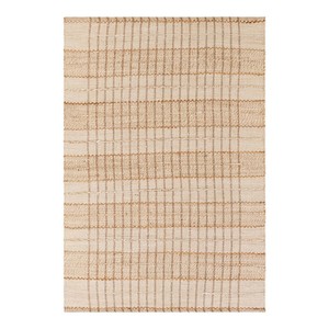 Oriental Geometric Jute Area Rug Rectangle Flat Weave Eco Friendly Living Room Beige Brown Pattern Thin Pile Reversible Picnic - Product Image 5