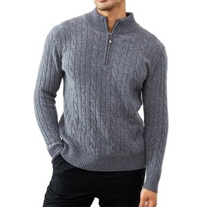 เสื้อไหมพรมคอตั้งทรงปกติสำหรับผู้ชาย คุณภาพสูง ยี่ห้อ AL SWANS INTERNATIONAL ผลิตจากขนแกะเมอริโน 100% น้ำหนัก 160 กรัม ป้องกันการหดตัว เหมาะสำหรับฤดูหนาว - Product Image 6
