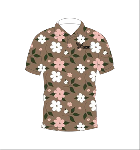 <b>Mens</b> <b>Brown</b> Floral Print Polo <b>Shirt</b> Short Sleeve Casual Breathable Cotton Regular Fit Summer Wear - Product Image 5