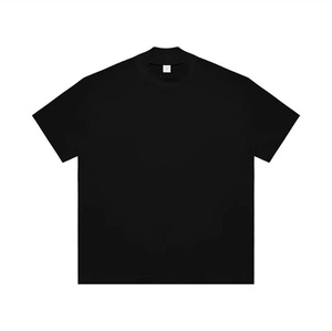 320G Manufacturers' Custom Cotton High Neck <b>Tshirt</b> for Men 3XL Solid Drop Shoulder Heavy Weight Oversized Fit Blank T Shirt - Product Image 4